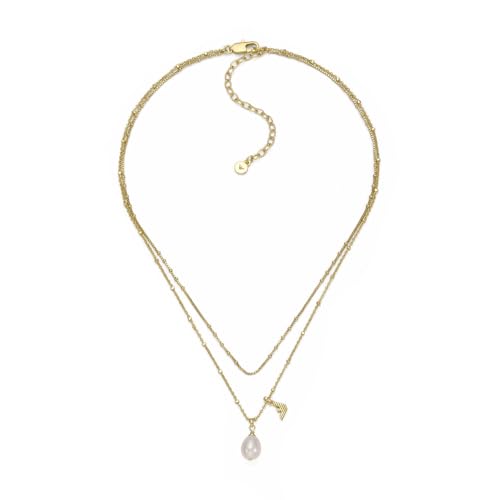 Emporio Armani Collana da donna in ottone con chiusura a moschettone in tonalità oro, Oro California