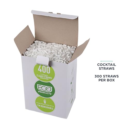 Pitillos desechables compostables PLA, 7.75 pulgadas, caja 400 miniatura 4