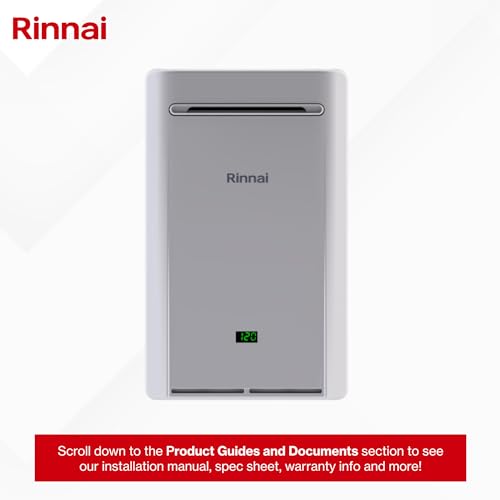 Image of Rinnai RE199eN Non-Condensing Natural Gas Tankless Water Heater, Up to 9.8 GPM, Outdoor Installation, 199,000 BTU