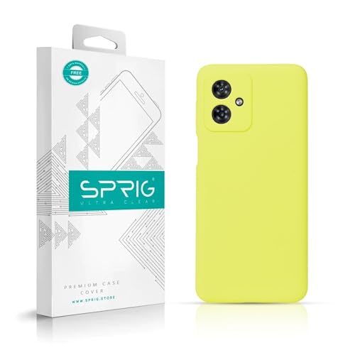 Image of SPRIG Compatible with Motorola G54 5G Phone Liquid Silicone Premium Back Cover Drop Tested Shock Proof Mobile Case for Men, Women, Boys and Girls with Camera Protection (Shining Yellow)
