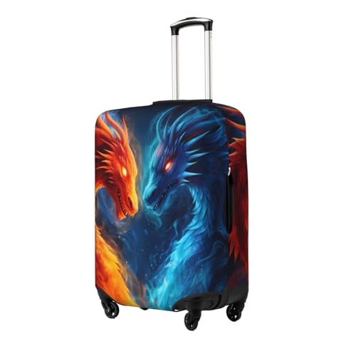 Abstract Fire Dragon Travel Luggage Cover Elastic Suitcase Covers Washable Anti Scratch Luggage Dust Covers Protector, Fits 22-24 inch Luggage, M2