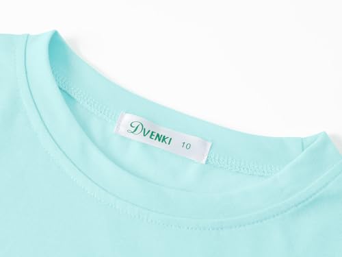 Image of Dvenki Girls Graphics Crop Short Sleeve Crewneck Tee Size 6-18 | soft cotton blend fabric, cropped short hem, fun graphic print, casual summer tops for school and vacation
