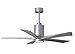 Matthews PA5-BN-BW-52 Patricia Indoor/Outdoor Damp Location 52" Ceiling Fan with LED Light and Wall Control & Remote Control, 5 Wood Blades, Brushed Nickel