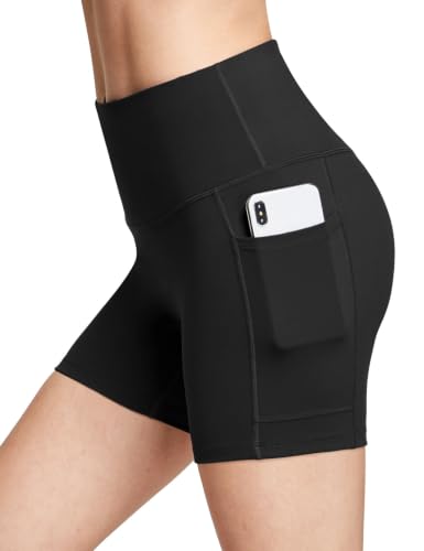 Image of baleaf Women's High Waist Biker Shorts with 3 Pockets