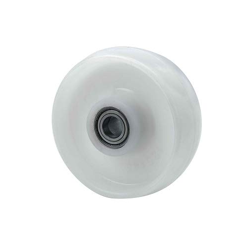 CABLEPELADO Rueda transpaleta rodillo, Rueda de carga pesada, Nylon Poliamida, Diámetro de rueda 200 mm, Ancho banda 50 mm, Diámetro agujero buje: 20 mm, Longitud Buje: 52 mm, Blanco, Hasta 750 Kg