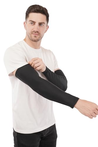 Image of Arm Sleeve For Men women Fully Stretchable Sun UV Ray Dust Protection Bike Riding Cycling Gloves Cricket Golf Football Soft Hand Gloves sleeves