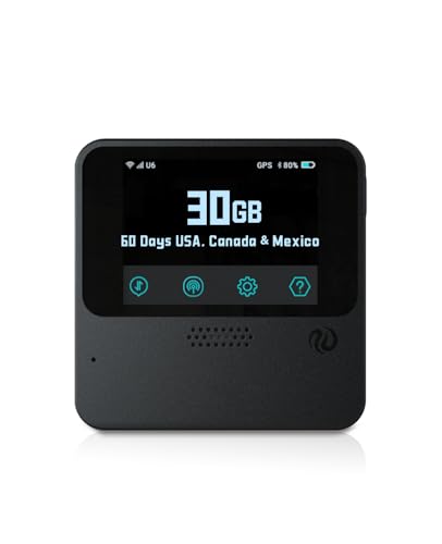FREEBOT Punto de acceso móvil sin SIM con 30 GB de datos US/CA/MX 60 días, router WiFi portátil 4G LTE para más de 150 países, conecta 10 dispositivos, ideal para viajes y trabajo remoto