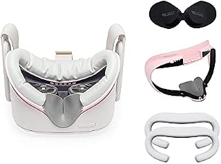 VR Cover Facial Interface and Foam Replacement Set for Meta/Oculus Quest 2 (ThrillSeeker Edition - Pink & Light Grey)