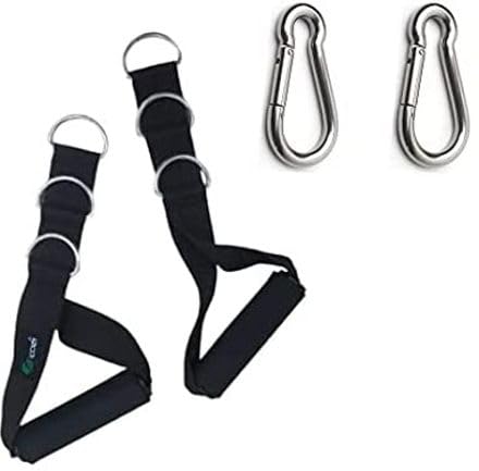 LCARNO 2 Ring Grip Handle Triceps Rope for Gym with snaphook Exercise Handle Multi-Training Bar ()-image-2
