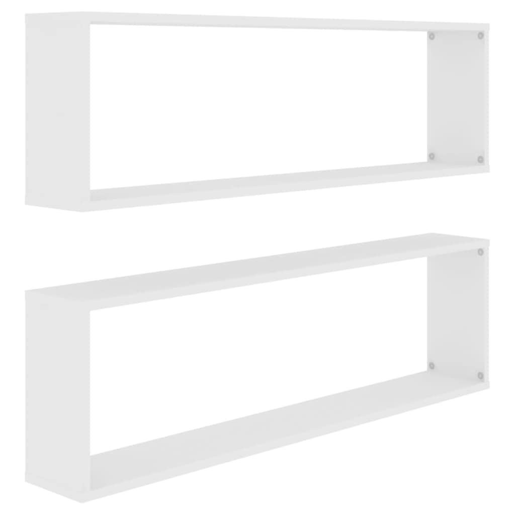 Mueble – Estante de pared cubo 2 piezas blanco 100 x 15 x 30 cm madera de ingeniería