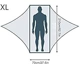 Outdoor Camping Hammock With Bug Net,Flat Sleep Hammmock Tent Suspension Kit Outdoor Camp High Strength Hunting Sleeping Swing,210X70CM,Blue - Image 4