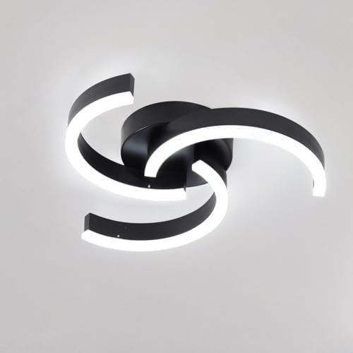 ADISUN LED Modern Ceiling Light Fixture, 20W Acrylic Black Flush Mount