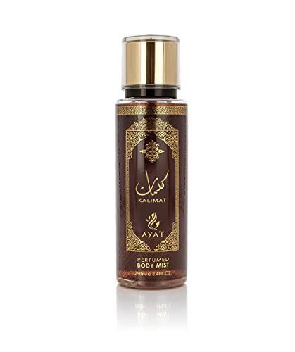 AYAT PERFUMES - Brume Parfumé KALIMAT 250ml – Mist Pour le Corps de Senteurs Orientales - Arabian Fragrance Pour Homme et Femme - Fabriqué en Dubai (Kalimat)