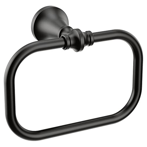 Moen YB0586BL Colinet Hand Towel Ring, Matte Black