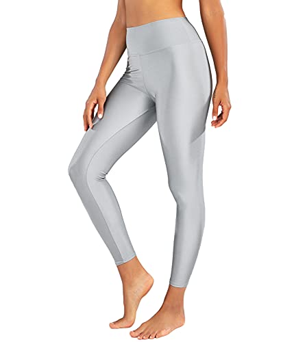 Romastory Women's Elastic Shiny Leggings Pants High Waisted Shini...