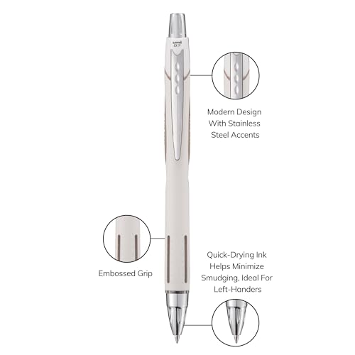 Image of Uni-Ball Jetstream RT Ballpoint Pen, Fine Point (0.7mm), Linen Barrel, Black Ink, 6 Pens