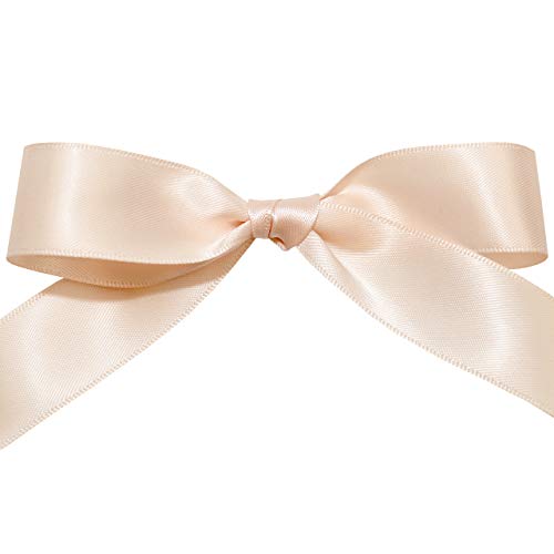 Image of Morex Ribbon Double Face Satin Ribbon 7 /8 inch X 50 YD Nude Ribbon for Gift Wrapping, Birthday Gift Cards, Satin Dress for Women, Silk Ribbons for Crafts, Wedding Gifts for Couple
