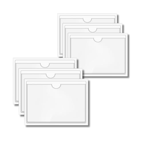 Gartiam Marque Française - Lot de 6, Support Carte Handicapé Pare Brise, Support Carte VTC, Porte Carte Handicapé Pare Brise, Pochette Autocollante Transparente, Protection Cartes Plastifiées