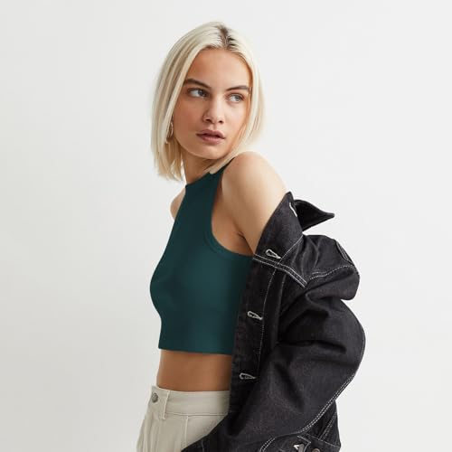 Image of KERI PERRY Tops for Women Crop Top for Women's Tank Activewear Tee Sports Western Casual Cotton Camisole Pack of 3 Combo