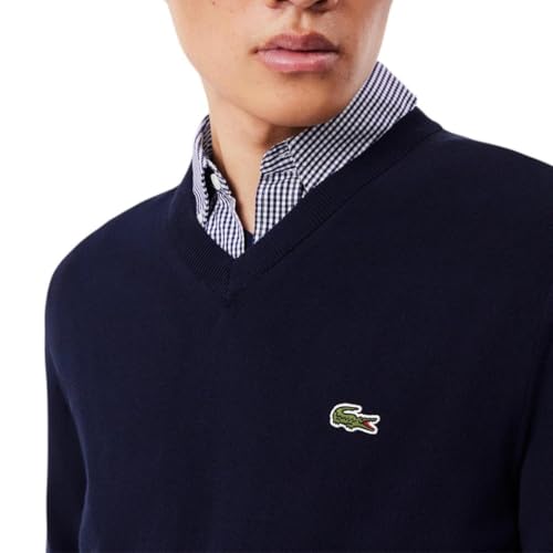 Lacoste Mens Long Sleeve Regular Fit V-neck Organic Cotton Sweater2