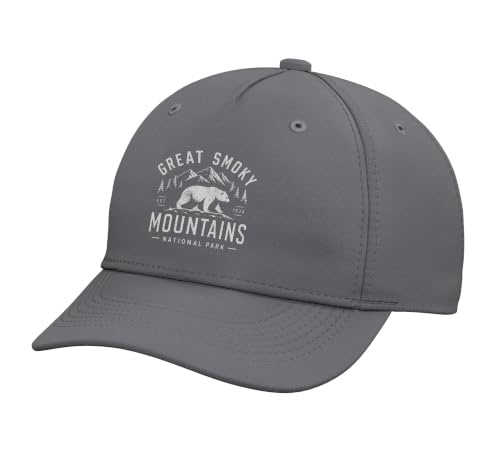 Great Smoky Mountains National Park Bear Tennessee Adjustable Printed Baseball Hat, Slate Grey