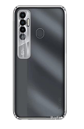 Image of COVERBLACK Rubber Back Cover for Vivo Tecno KF8 / Tecno Spark 7Pro - Transparent