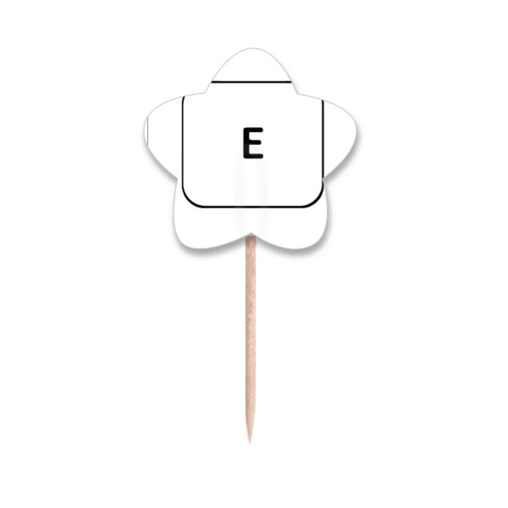 Cure-dents drapeaux cupcake picks art déco symbole clavier E étoile lable