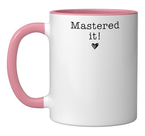 Taza de cerámica para graduación Mastered It 2026, Rosa/Blanca miniatura 1