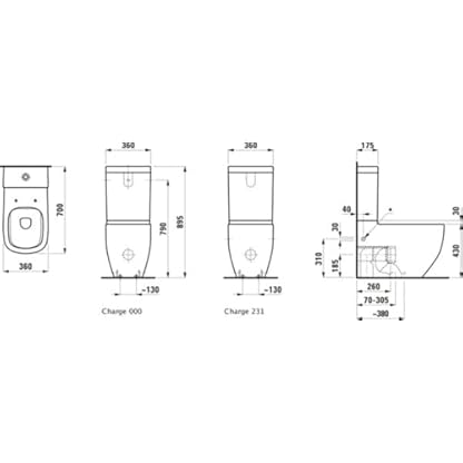 LAUFEN Palomba Stand-WC, Tiefspüler, für aufgesetzte Spülkasten, spülrandlos, Abgang waagrecht/senkrecht, 700x360x430mm, H8248010000001, Farbe: Weiß – Bild 3
