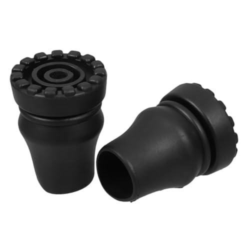 MOLUCKFU 2個 松葉杖滑り止めマット 拐杖パーツ ソーラーランプライトロッド リング アイテムリング 屋外ケーブル ラック 松葉杖パッド アイスケーンの先端 塩ビ Black