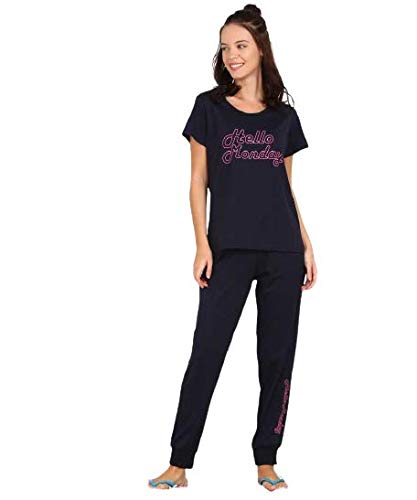 Printed Navy Night Suit Set-image-23