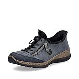 Rieker N3267 Nikita Slip-On Women's Sneakers - Lightweight Walking Shoes with Shock-Absorbing Sole, Elastic Lacing, Premium Cushioning Footbed for Everyday Wear Pazifik/Antlantic/Schwarz 10-10.5 M US