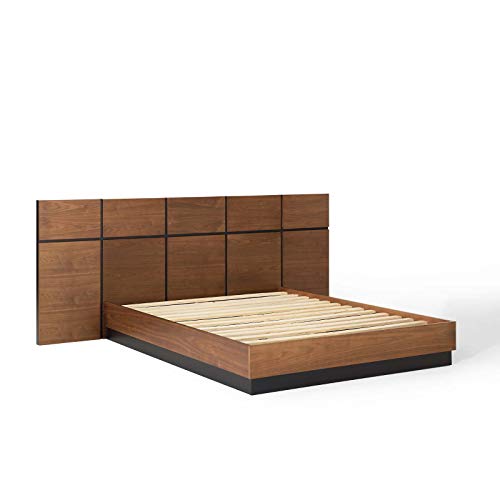 Modway Caima 3 Piece Queen Bedroom Set, Walnut #TOP2