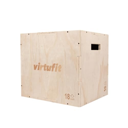 VirtuFit Caja de madera 3 en 1 – Pequeña – 40 x 45 x 50 cm – Jump Box – Caja pliométrica Speungbox
