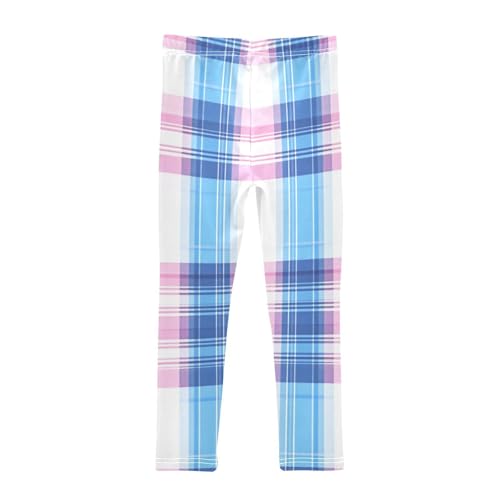 Checkered Pink Girls Leggings,Workout Leggings for Girls Toddler Athletic Legging Size for 3-10T2