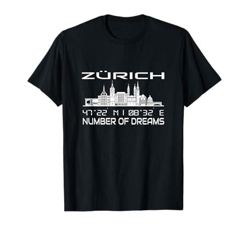 GPS Koordinaten Geographie Schweiz Heimat Stadt Zürich T-Shirt