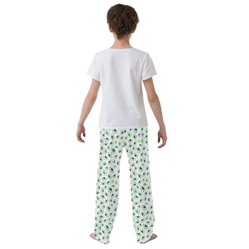 ZZXXB Frog Footprint Boys Long Pants Soft Trousers Elastic Waist Kids Lounge Bottoms with Pockets S-XL3