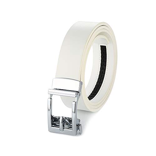 Image of Gelante Genuine Leather Ratchet Dress Belt With Automatic Sliding Buckle - Minimalistic Style-Trim to Fit