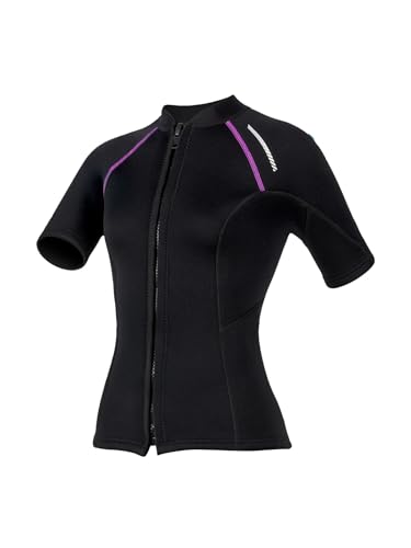 Yihuimin Traje de neopreno para mujer Surf Buceo Manga Corta Mm Natación Negro L - imagen 3