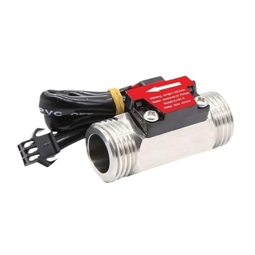 庭のホース散水メーター ステンレス製水流センサー ポータブル流量計コントローラー 1-25L/分