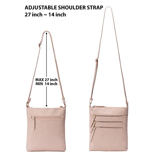 Image of Solene Crossbody Bag Functional Multi Pocket Messenger Purse Top Zip Closure Shoulder Handbag With Adjustable Strap