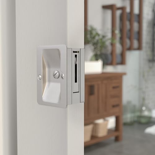 Image of Richelieu | Onward Privacy Pocket Door Pull, Rectangular, Brushed Nickel