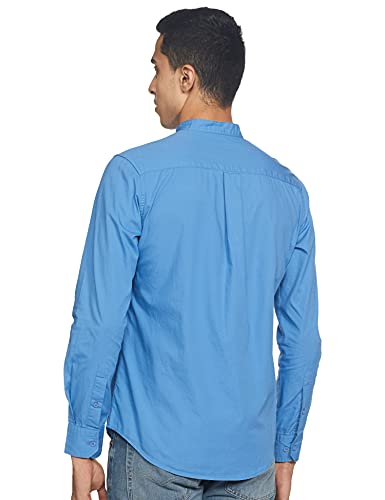 Image of Amazon Brand - Symbol Men's Solid Cotton Shirt | Chinese Collar | Casual | Plain | Full Sleeve | Summer-Regular Fit (Available in Plus Sizes)