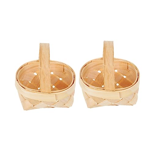 Happyyami 2Pcs Woven Candy Baskets Decorative present Baskets for Weddings Multi Functional for Chocolates and Treats Portable