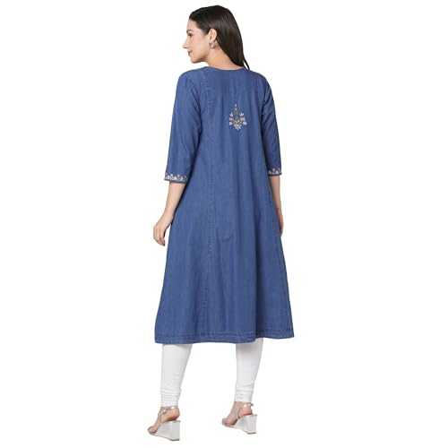 Image of GIA Denim Little Embroidery Kurti