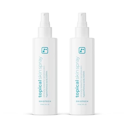 BRIOTECH Spray tópico para pele, spray de ácido hipocloroso para pele sensível, névoa facial HOCl, suporte de corpo inteiro contra irritação, vermelhidão calma, acalma os pés e couro cabeludo, 113 g