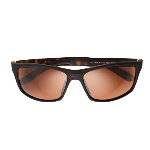 Panama Jack Men's Rubber Tort Wrap Sunglasses, Tortoise, 542