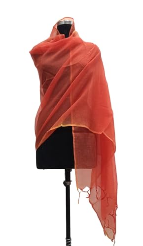 Image of Women Kota Doria Cotton Plain Full Length Dupatta - Soft, Light Weight and Transparent