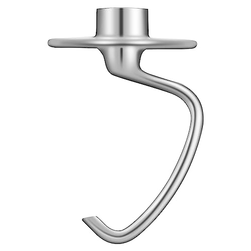 K45DH - Gancho de masa de acero inoxidable compatible con KitchenAid mezclador de soporte de cabeza inclinable de 4.5-5 cuartos K45 K45SS KSM90 KSM110 KSM150 KSM75, reemplazo de gancho de pan