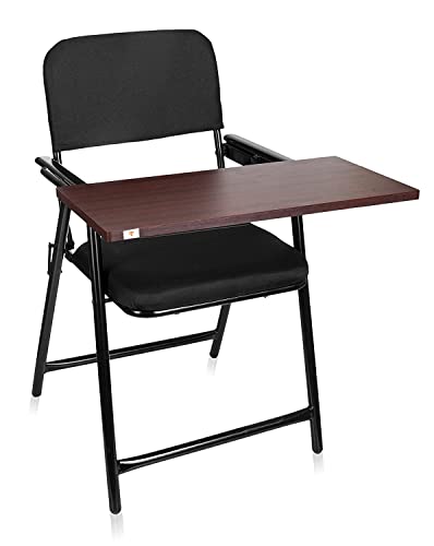 Image of KOORSI & COMPANY. Metal Folding Study Chair with Writing Pad and Cushion with 6 Month Limited Warranty Ergonomic Compact Reading Chair for Students /Adults (Black)